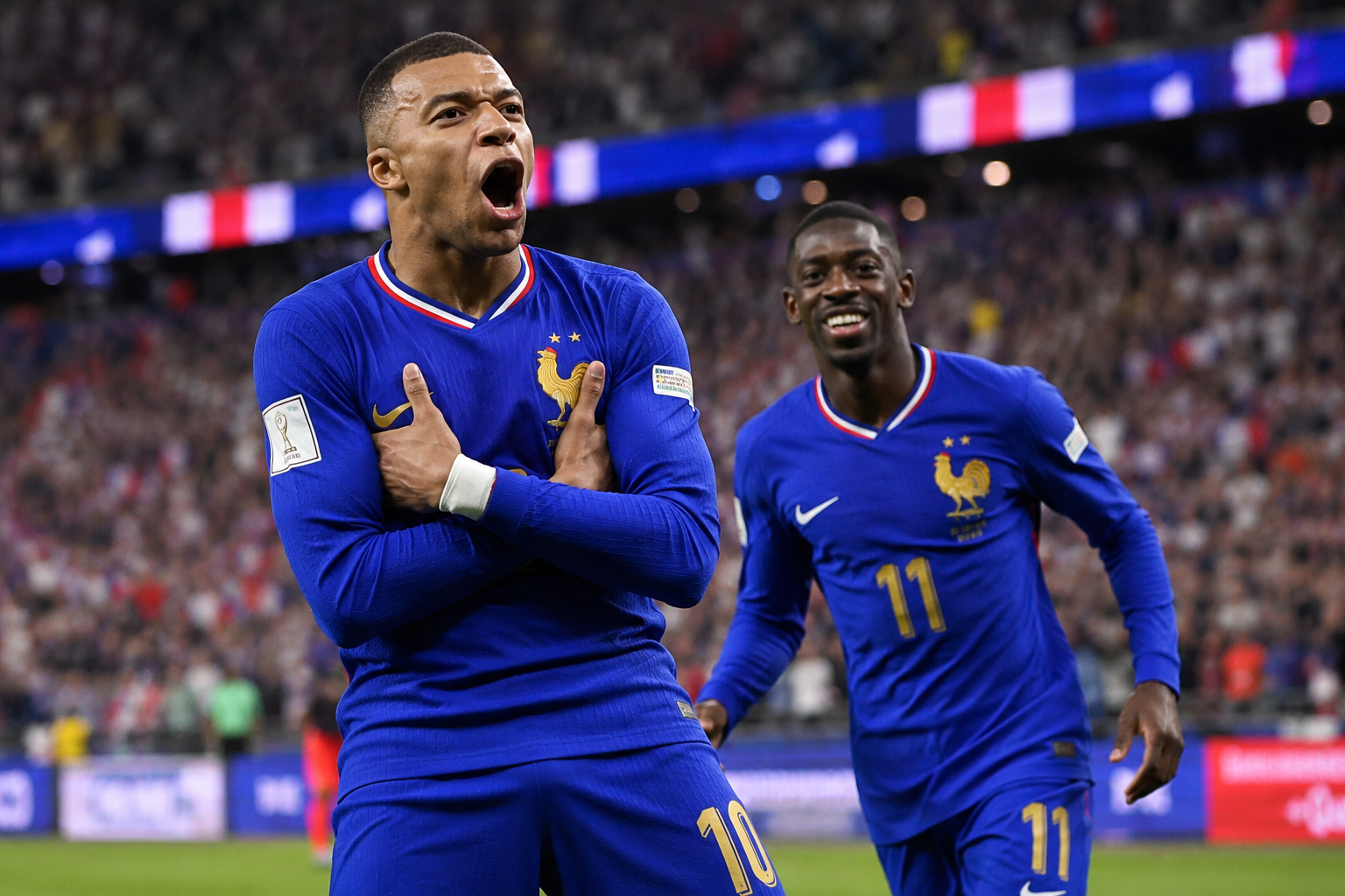 Mbappé y Dembélé marcaron para sellar el pase francés.