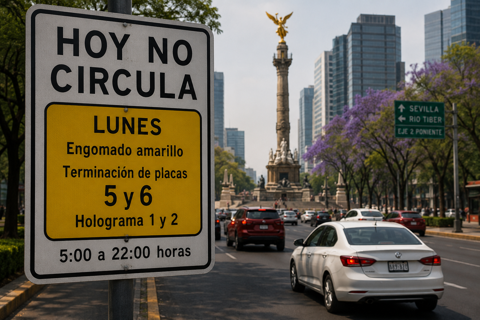 Restringen circulación a autos con placas 5 y 6 este lunes en CDMX.