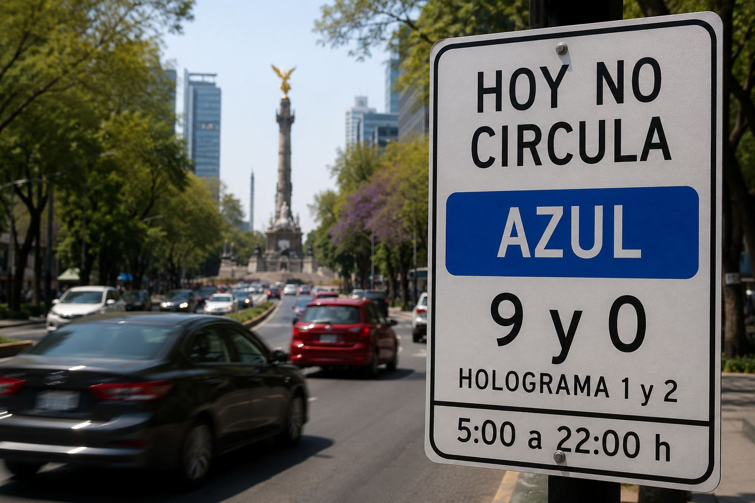 Engomado azul con holograma 1 y 2 no podrá circular este viernes.