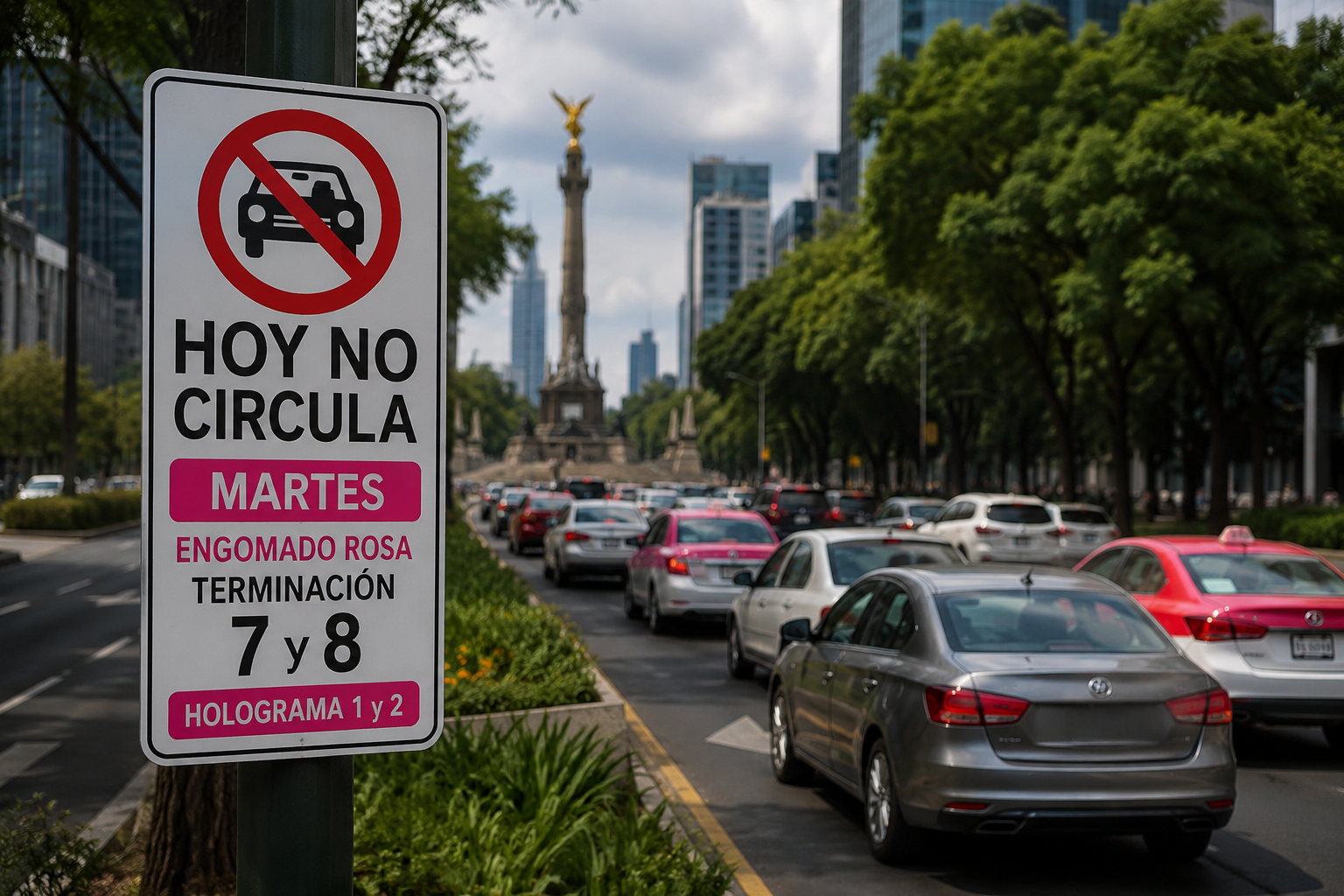 Automovilistas con engomado rosa deberán suspender la circulación este martes.
