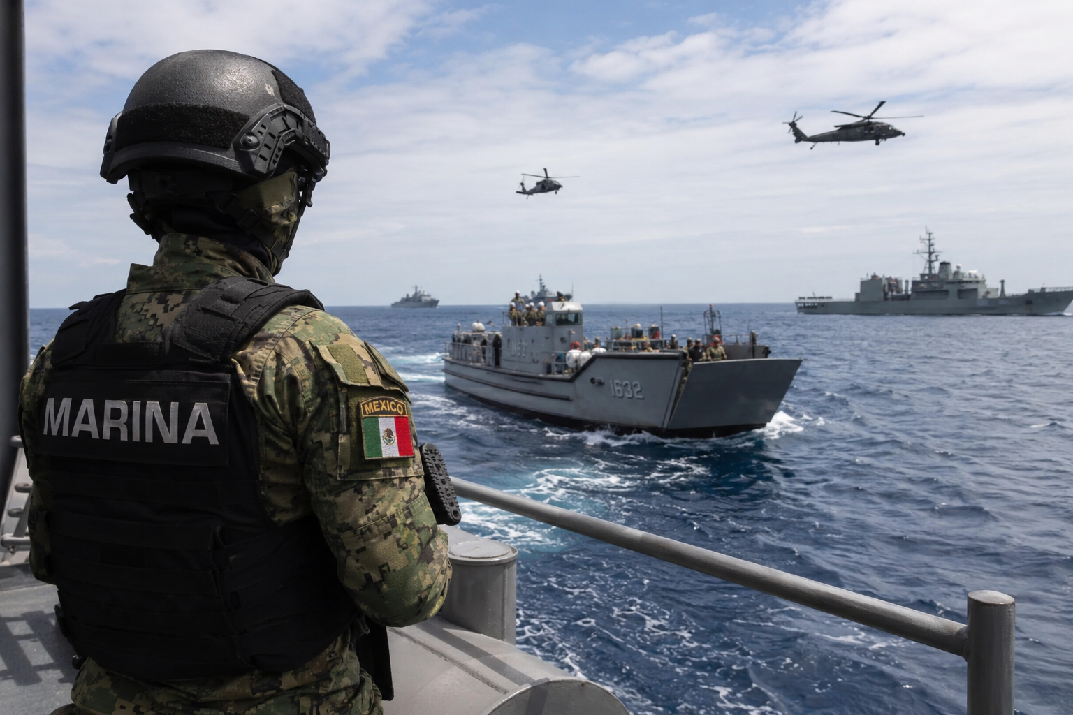Marina fortalece interoperabilidad en ejercicio naval multinacional.