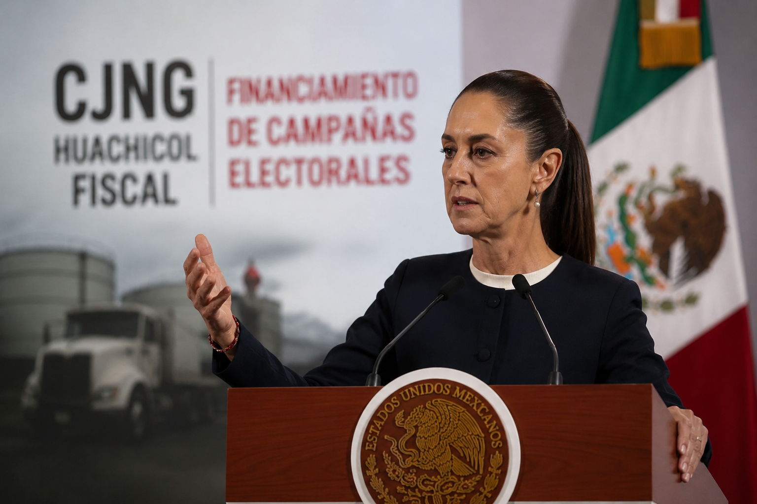 La Presidenta afirma que Washington no presentó evidencias y defiende el combate al huachicol fiscal.