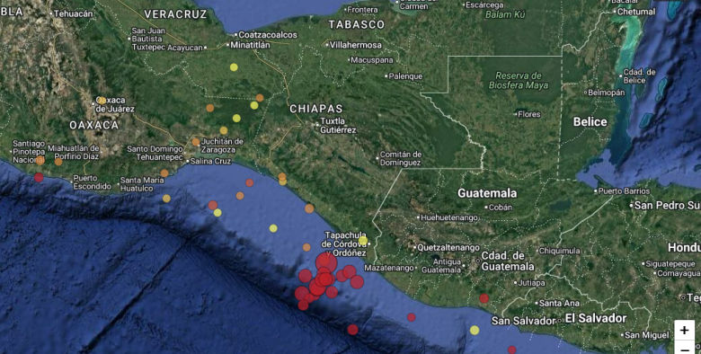 Protección Civil confirma saldo blanco tras fuerte sismo en Chiapas.