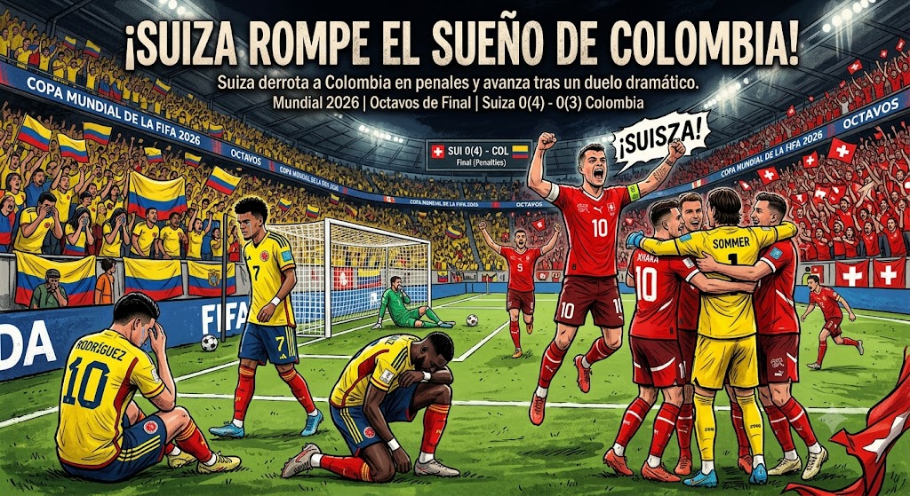 Suiza derrota a Colombia en penales y avanza tras un duelo dramático.