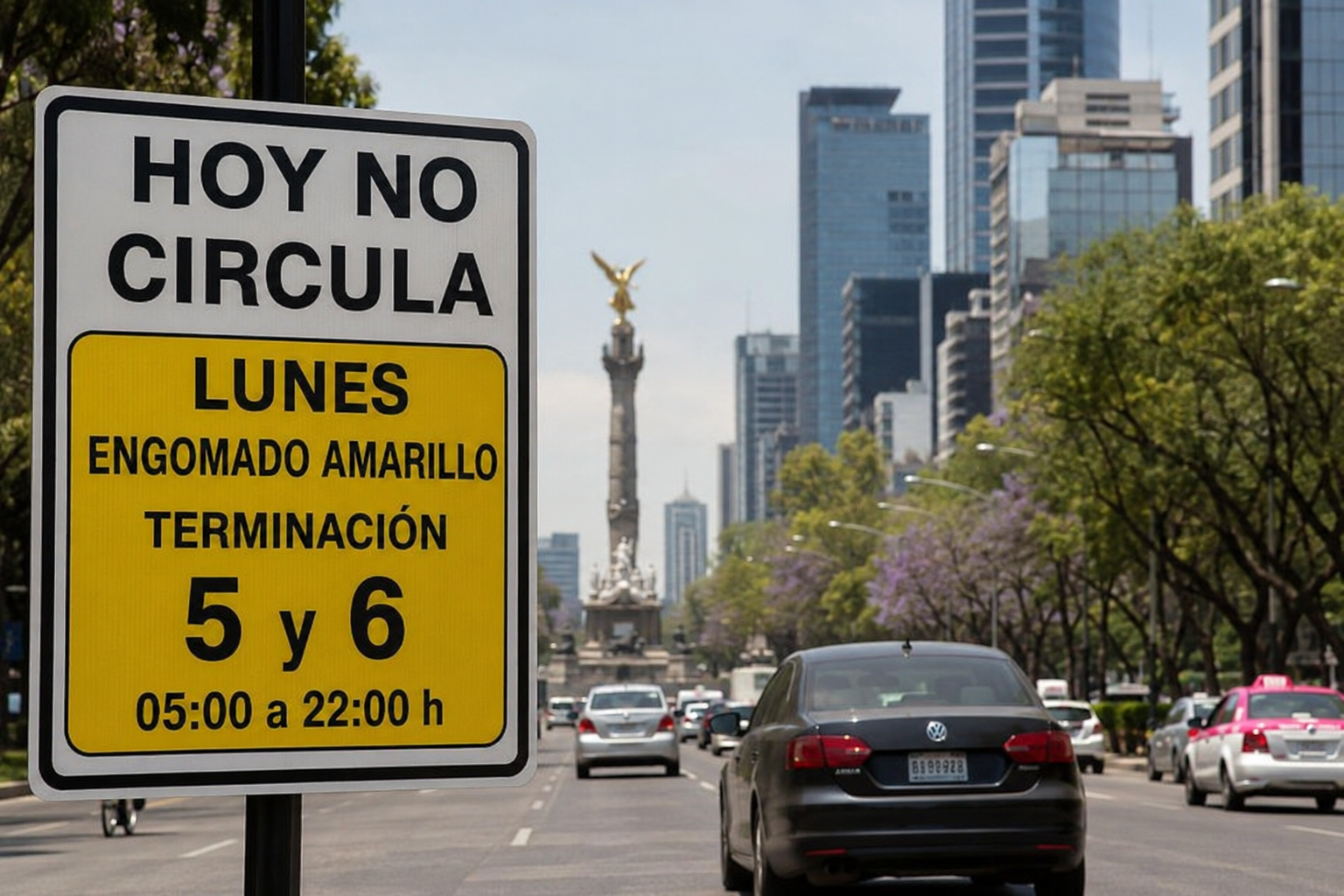 Engomado amarillo y placas 5 y 6 descansan este lunes en la ZMVM.