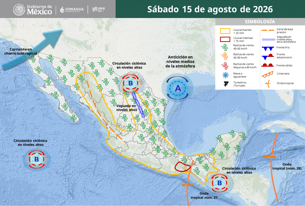 Oaxaca enfrentará lluvias intensas; el norte llegará hasta los 45 grados.