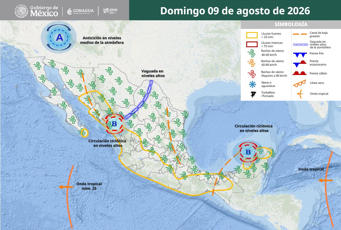 Lluvias, granizo y fuertes vientos amenazan al País este domingo.