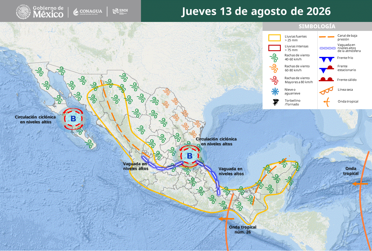 Monzón y ondas tropicales dejarán tormentas, granizo y hasta 45 grados.