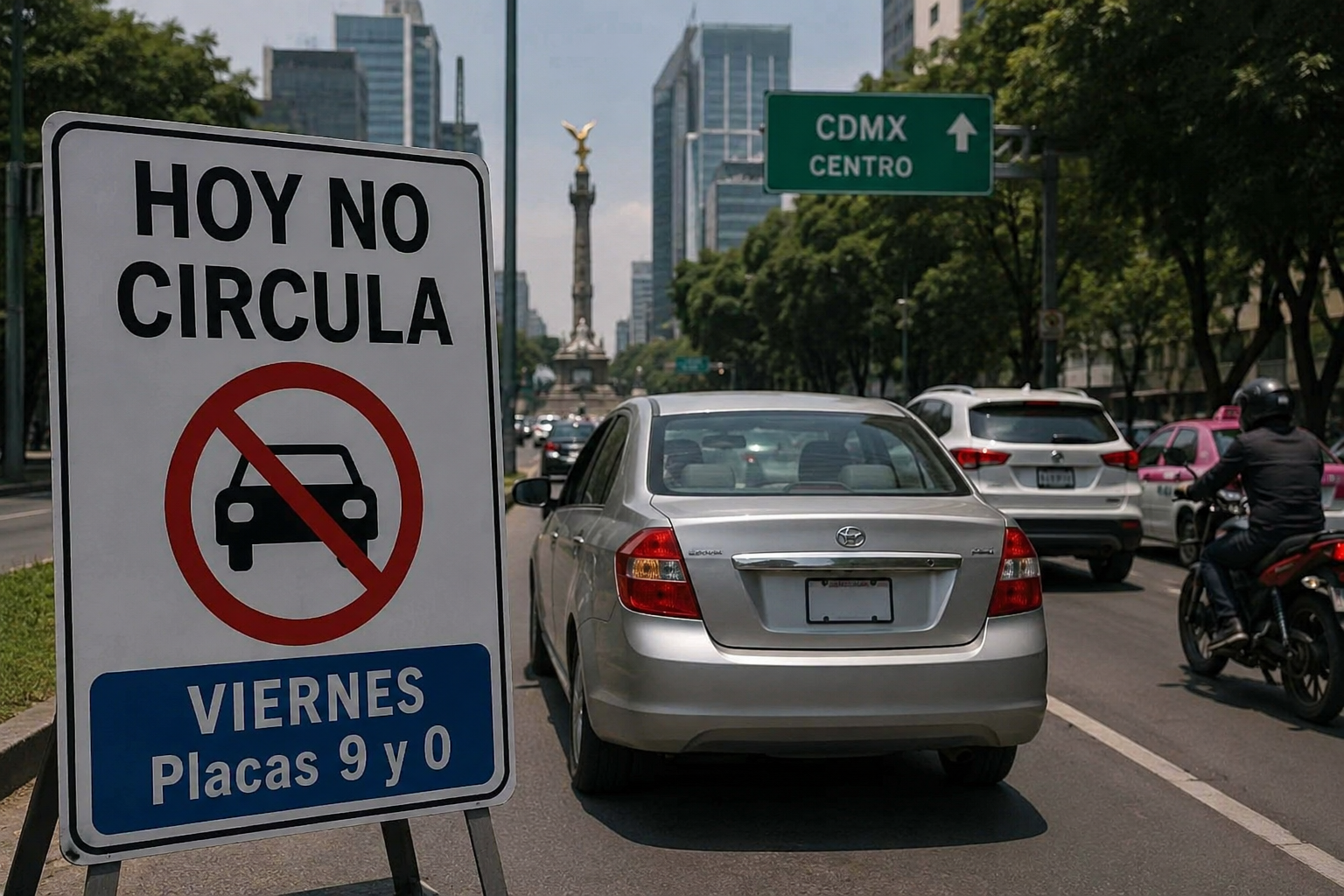 Autos con placas 9 y 0 no circulan este viernes en Valle de México.