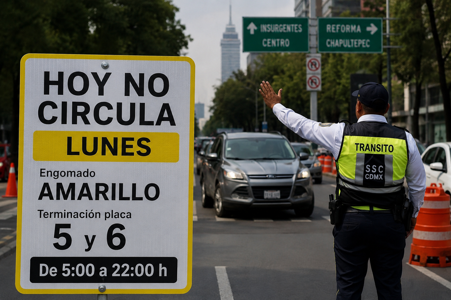 Autos con placas 5 y 6 y holograma 1 y 2 descansan este lunes.