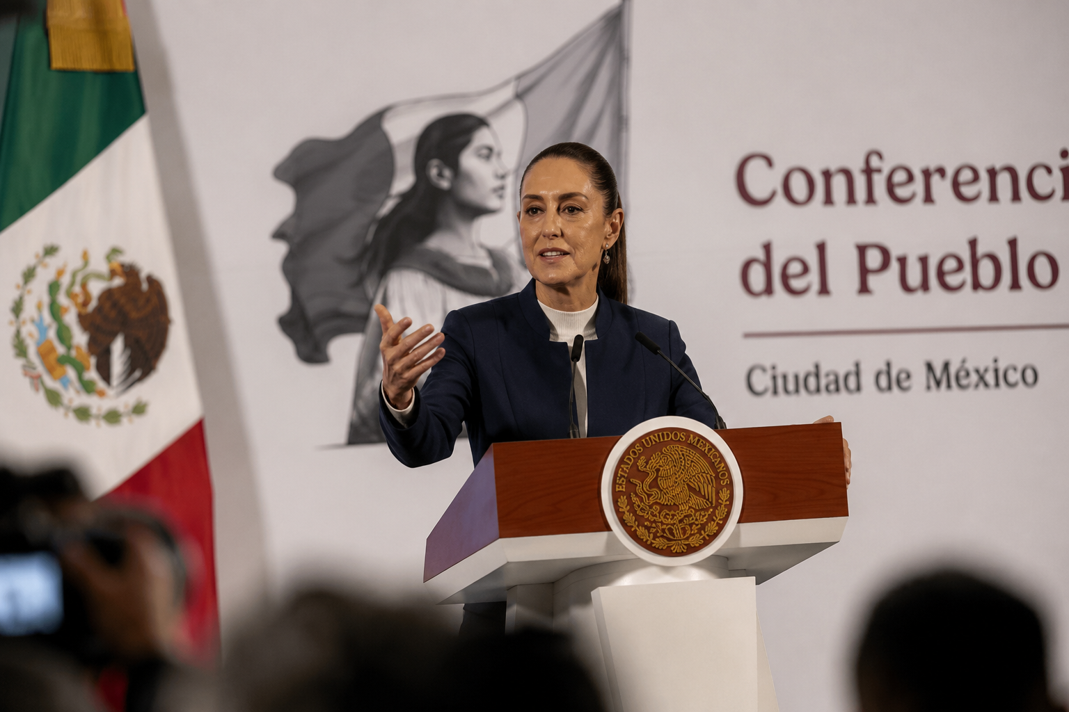 La Presidenta encabezará a las 07:30 horas su conferencia en Palacio Nacional.