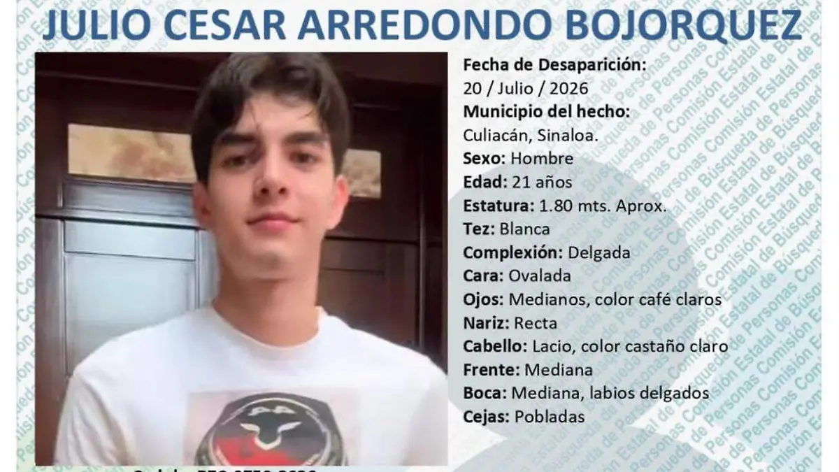 Confirman asesinato de estudiante desaparecido en Culiacán, Sinaloa.