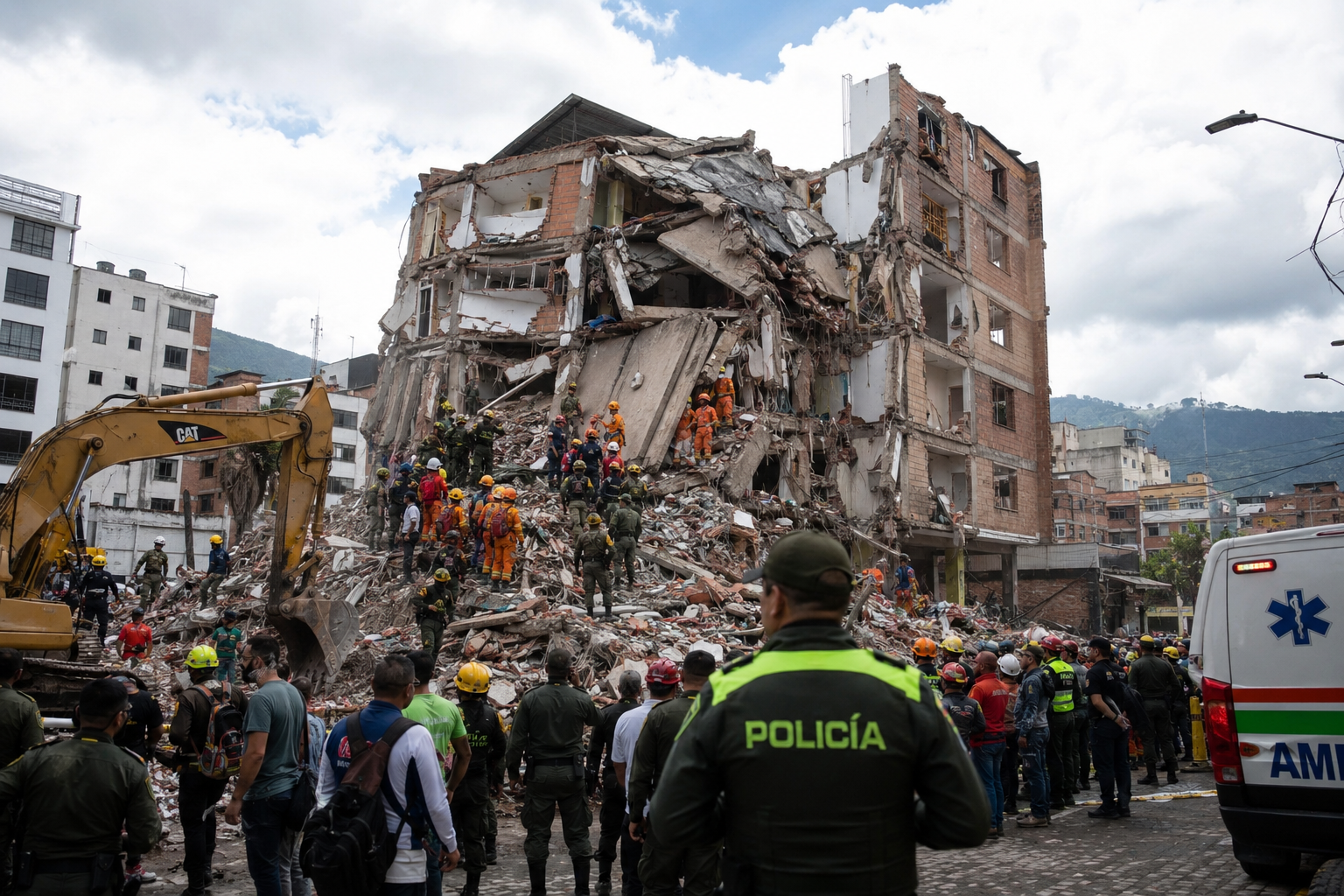 Sismo de 7.4 devasta Colombia; despliegan rescates y fuerzas de seguridad