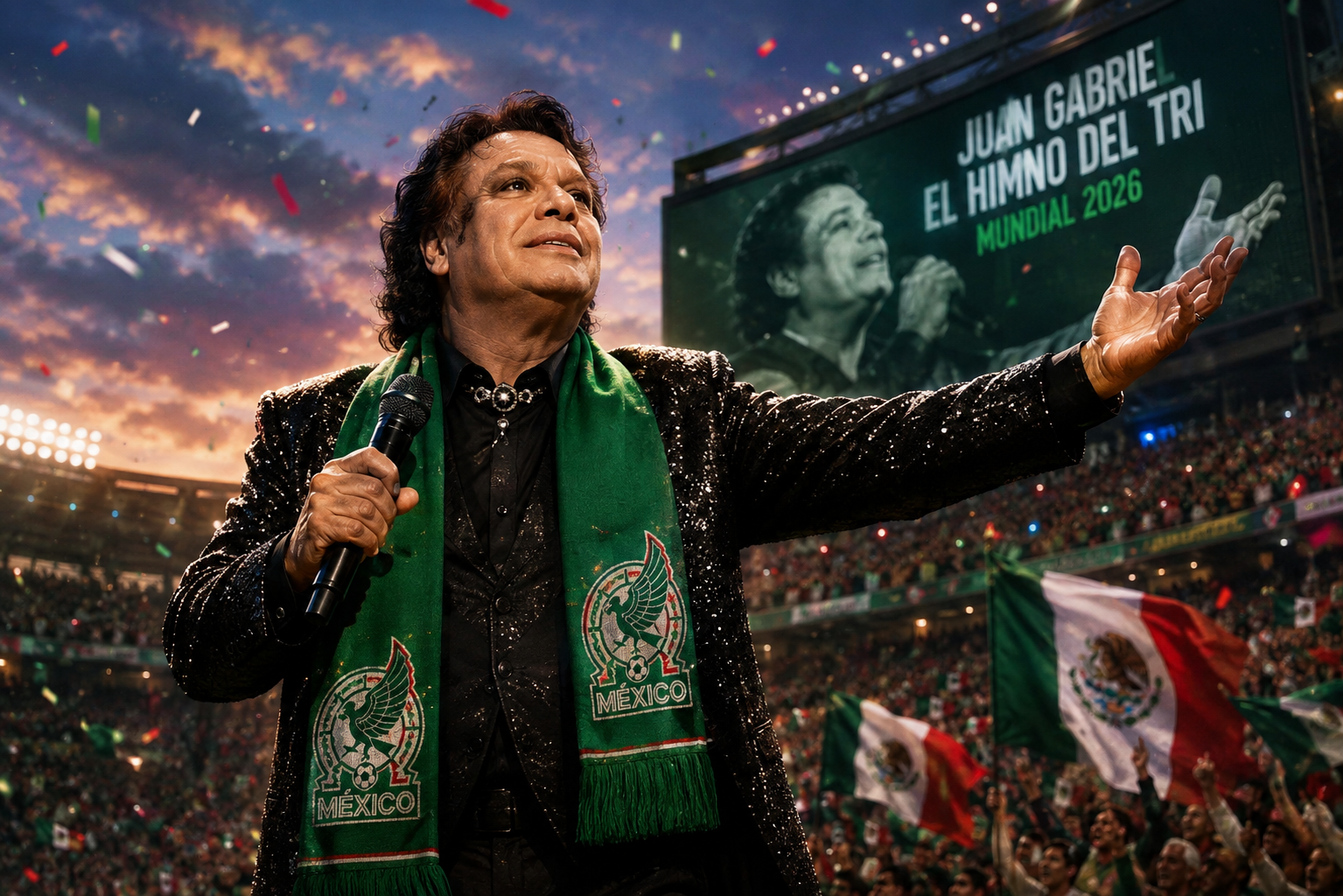 A diez años de su muerte, Juan Gabriel vuelve como la voz del México mundialista.