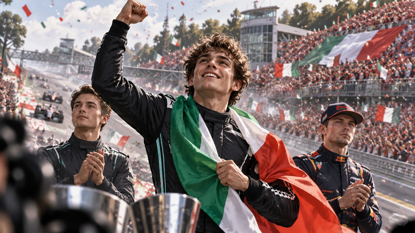 Antonelli remonta en Monza y vence a Russell y Verstappen en Italia