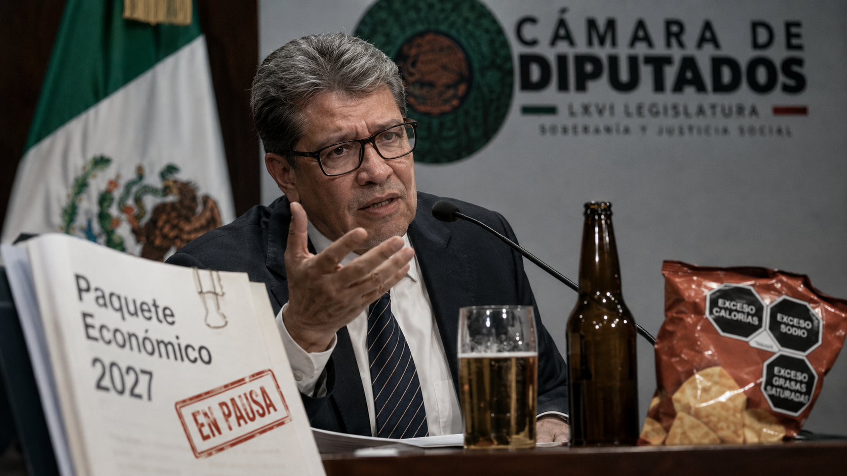 Monreal admite presión fiscal; Morena frena IEPS a cerveza y sodio.