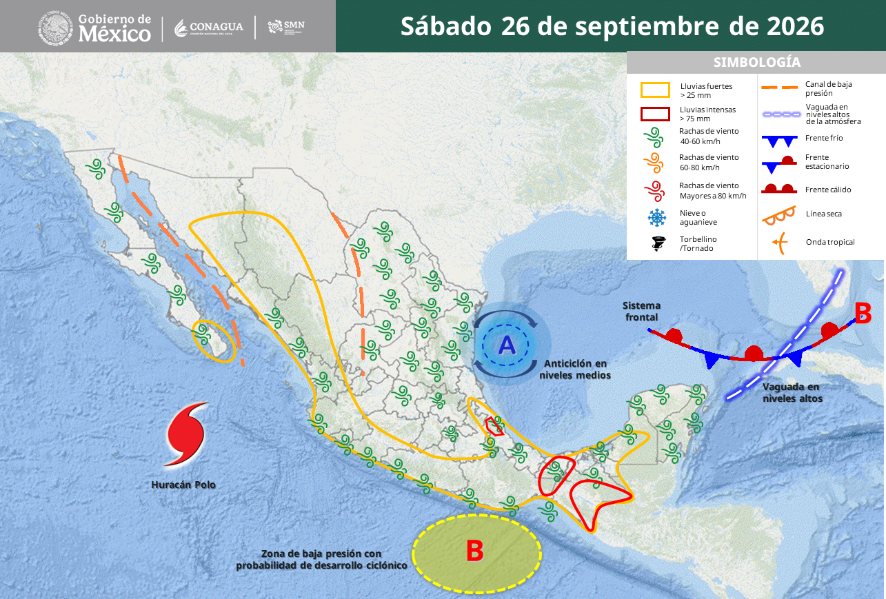 Baja California Sur resentirá los efectos de Polo este fin de semana