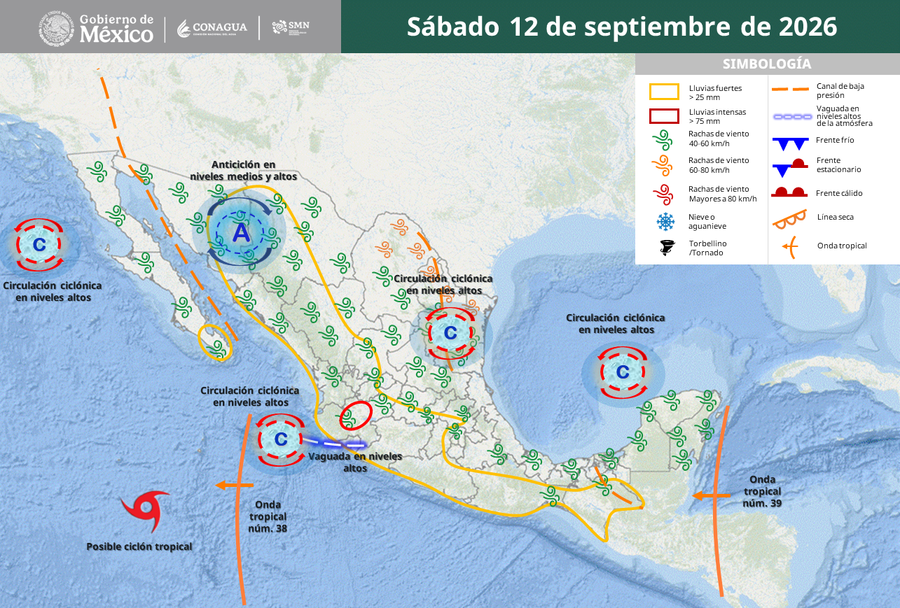 Jalisco tendrá lluvias intensas; calor extremo persiste en el norte