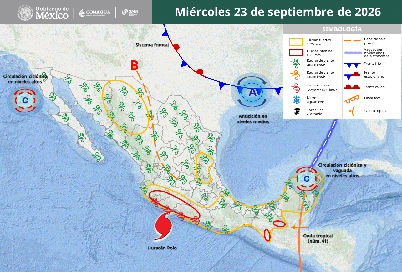 Polo categoría 5 amenaza al Pacífico con lluvias y oleaje de 9 metros.