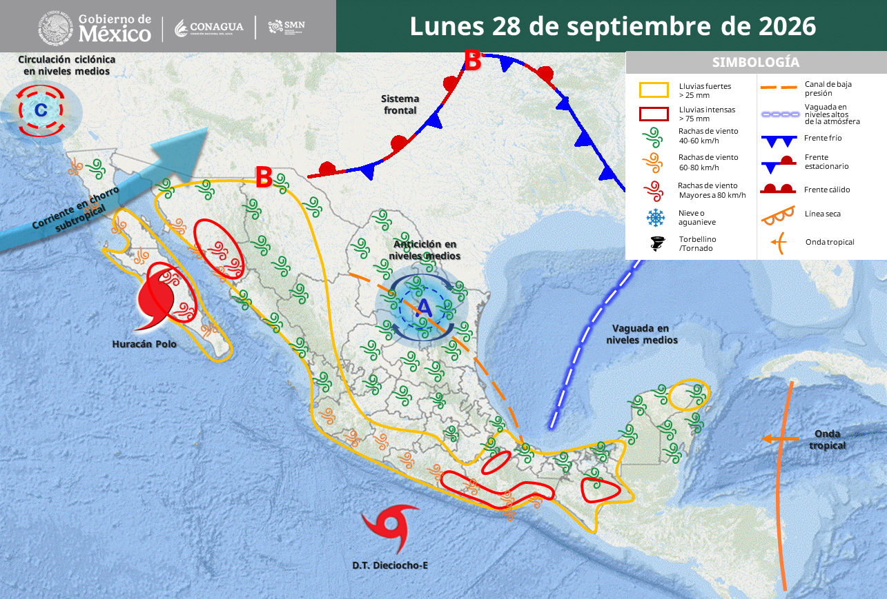 Polo golpeará BCS con lluvias torrenciales, vientos y oleaje extremos.