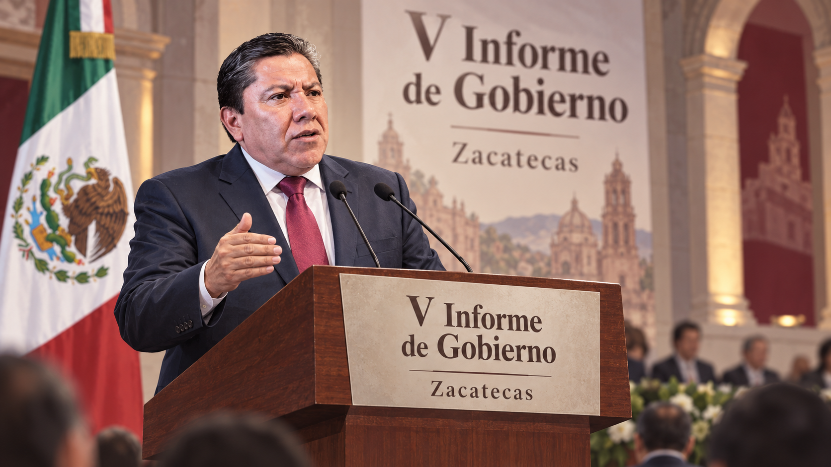 David Monreal presenta su V Informe con seguridad y finanzas como ejes