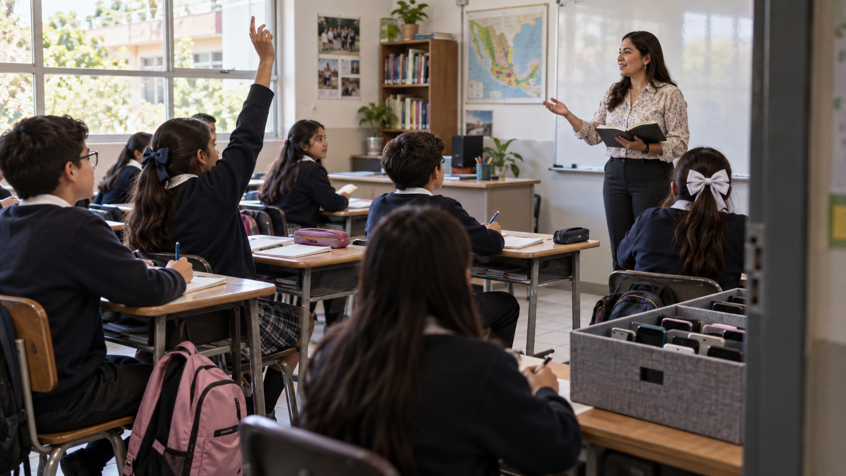 La nueva regla federal limitará celulares en educación básica.
