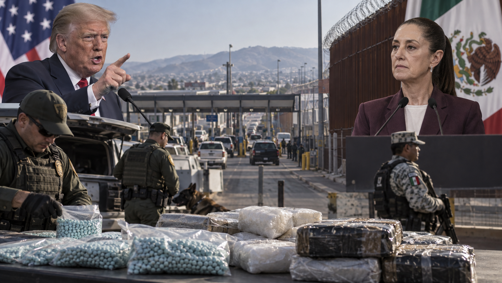 Fentanilo cae en la frontera; Trump exige más acciones a Sheinbaum
