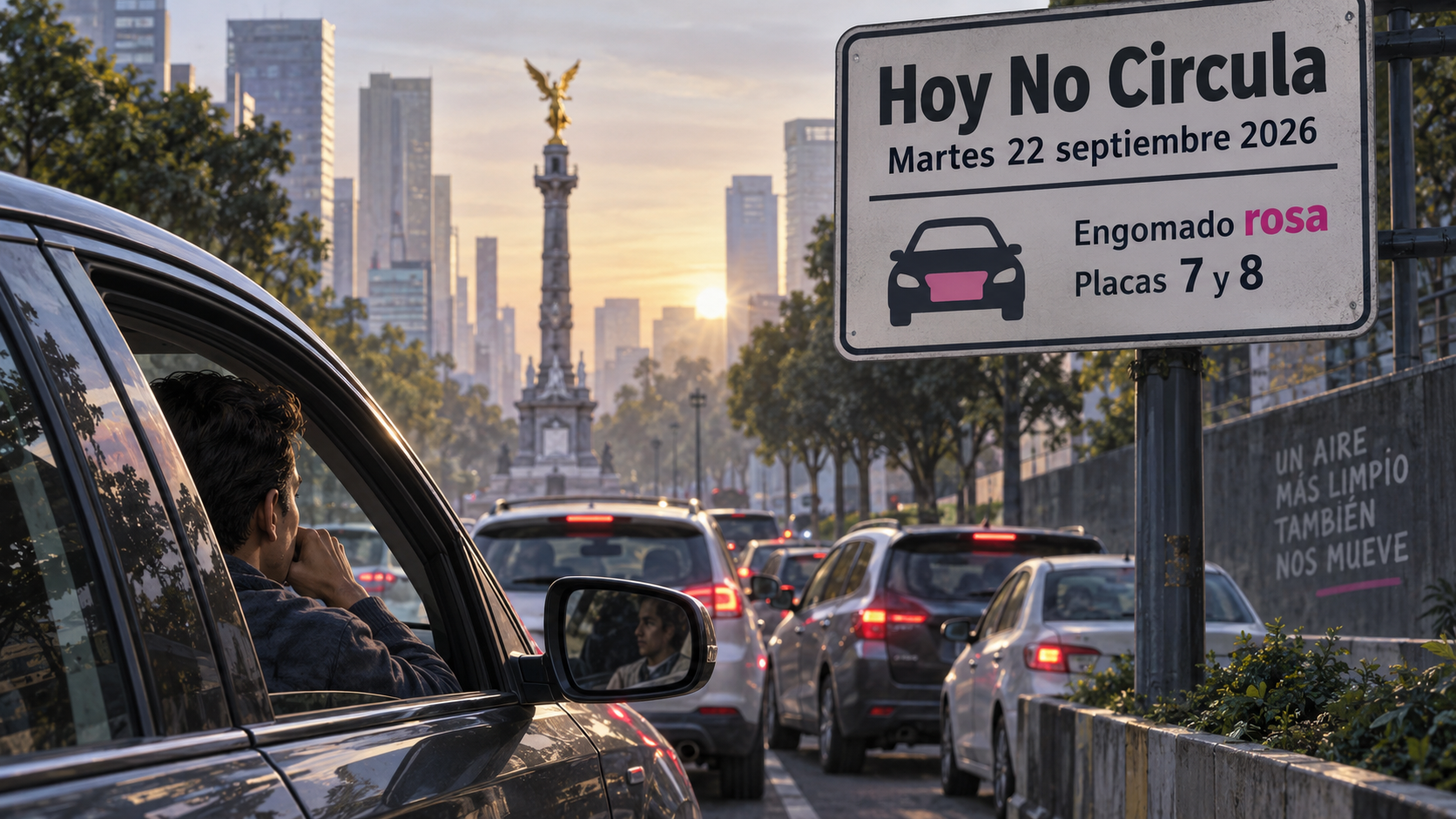 Placas 7 y 8 con engomado rosa descansan este martes en CDMX y Edomex.