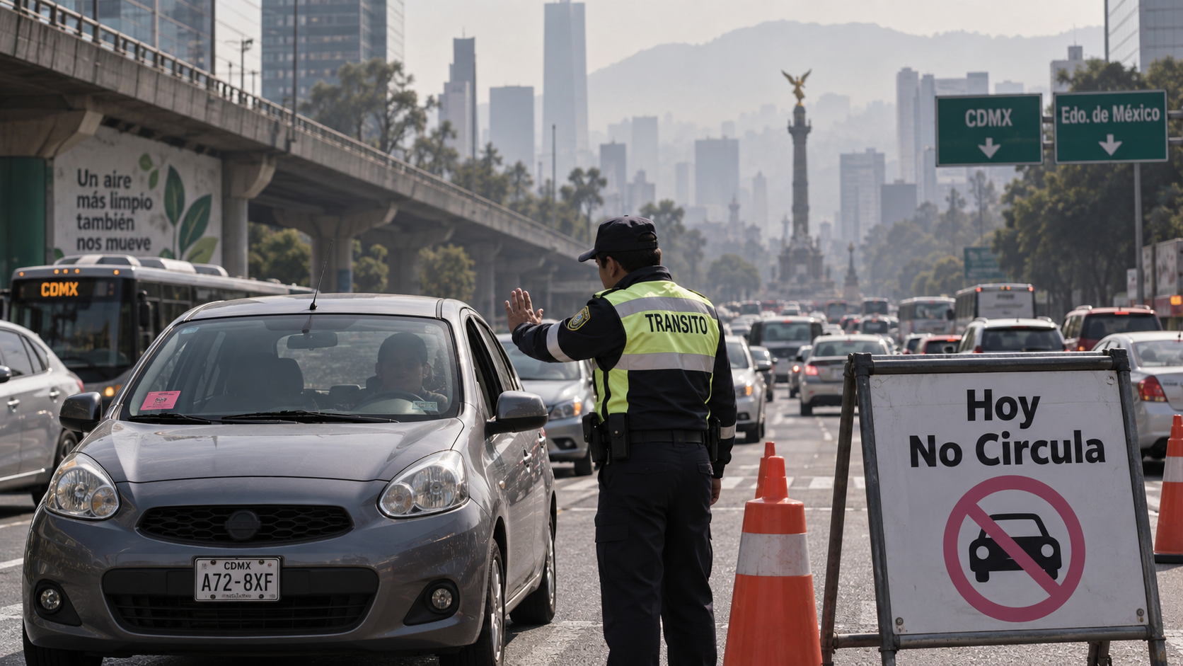 Placas 7 y 8 paran este martes por el Hoy No Circula en CDMX y Edomex.
