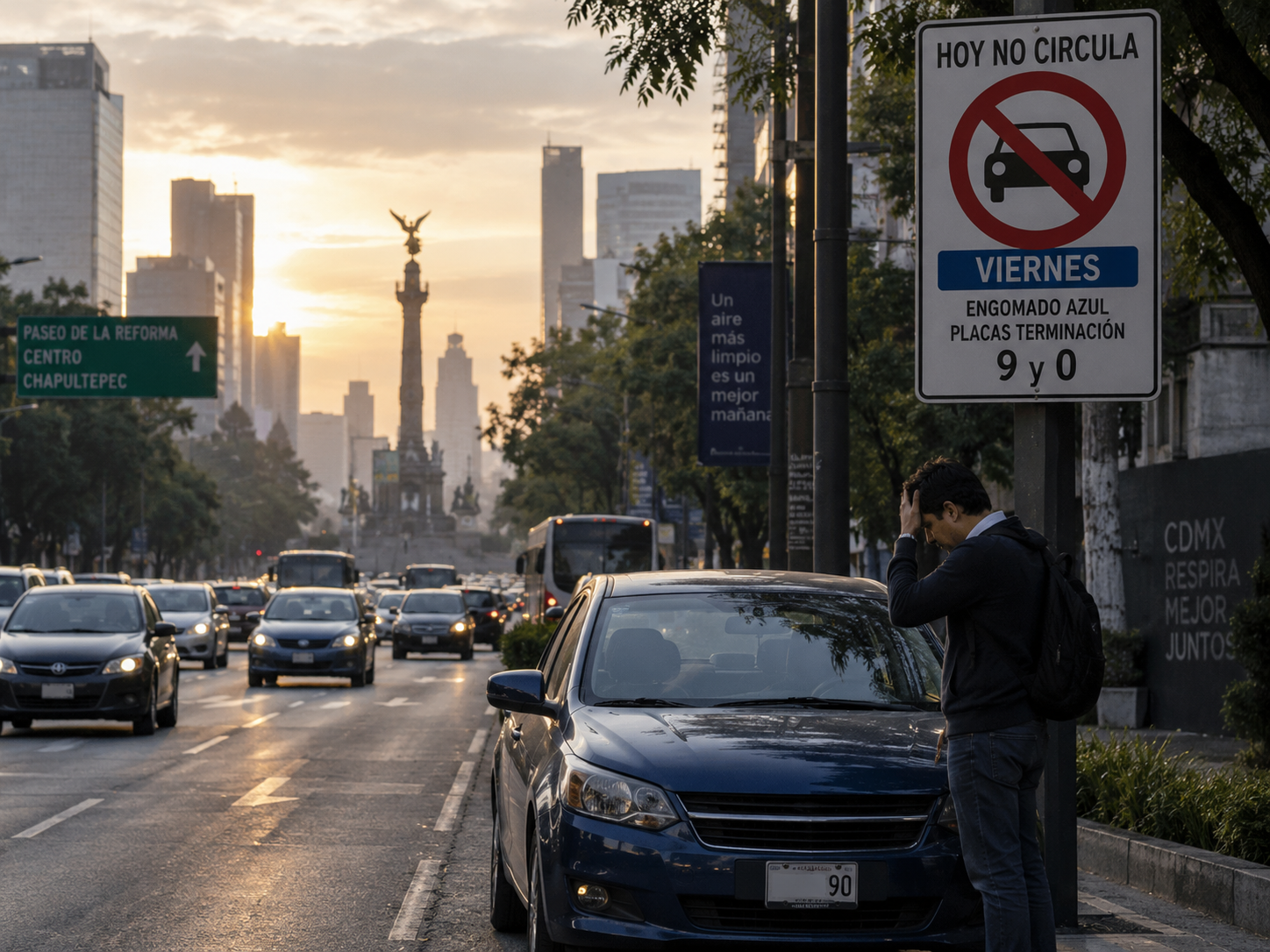 Los automovilistas con engomado azul, terminación de placas 9 y 0 y holograma 1 o 2 deberán dejar su vehículo estacionado este viernes 18 de septiembre de 2026, conforme al programa Hoy No Circula. La restricción opera de las 5:00 a las 22:00 horas en la Ciudad de México y en las zonas del Estado de México donde aplica el programa. Ignorar la restricción puede costar caro Circular cuando el vehículo está sujeto al Hoy No Circula puede derivar en sanciones económicas y otras medidas previstas por la autoridad, por lo que los conductores deben revisar engomado, terminación de placa y holograma antes de salir. Este viernes descansan: Engomado azul Placas terminadas en 9 y 0 Holograma 1 y 2 Horario: 5:00 a 22:00 horas Evita una sanción antes de encender el auto Los vehículos eléctricos, híbridos elegibles y otras unidades exentas pueden circular conforme a las reglas ambientales vigentes. La recomendación es revisar cualquier aviso extraordinario de contingencia, pues una activación del Doble Hoy No Circula puede ampliar las restricciones y dejar fuera de circulación a más vehículos. La advertencia para este viernes Si tu auto tiene placas 9 o 0, engomado azul y holograma 1 o 2, lo más seguro es no sacarlo durante el horario restringido: exponerse a una infracción puede convertir un trayecto cotidiano en un gasto innecesario.