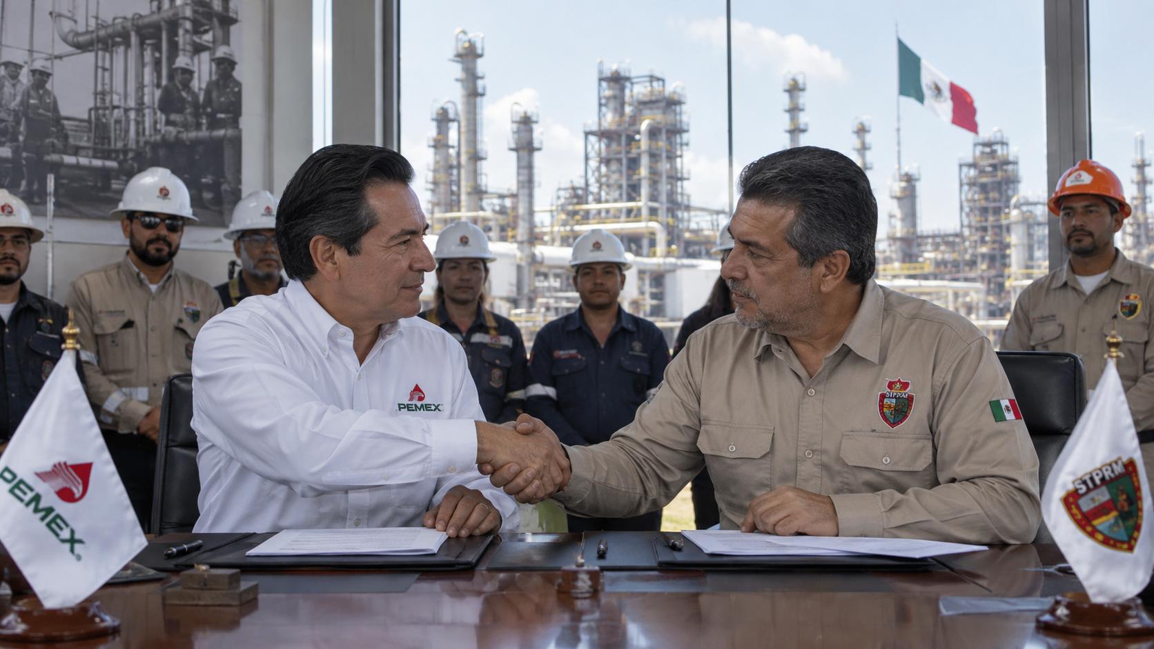 Pemex y STPRM acuerdan aumentos salariales y ajustes para 2027.