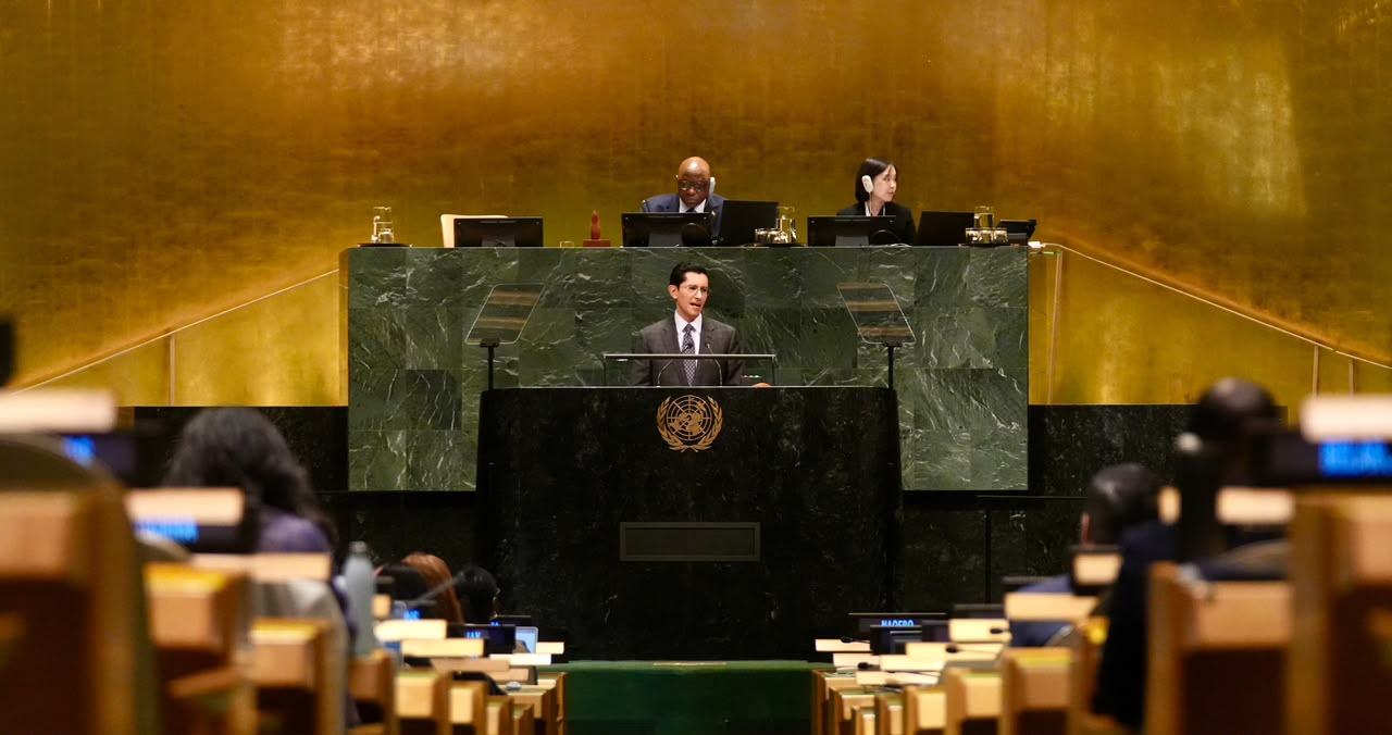 Velasco presume baja de homicidios ante ONU; respalda Palestina y Cuba