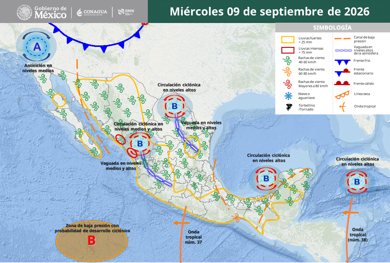 Sinaloa y Nayarit enfrentarán lluvias intensas y riesgo de inundación