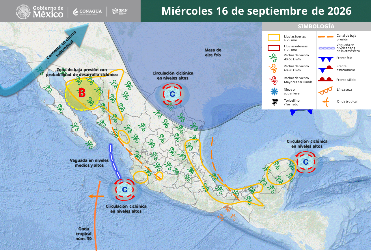 Temporal azota México; aire frío rompe la onda de calor en el norte hoy