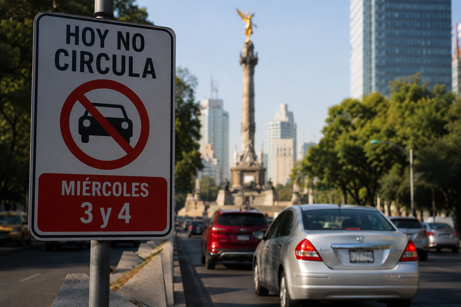 Engomado rojo y placas 3 y 4 deberán quedarse en casa este miércoles.