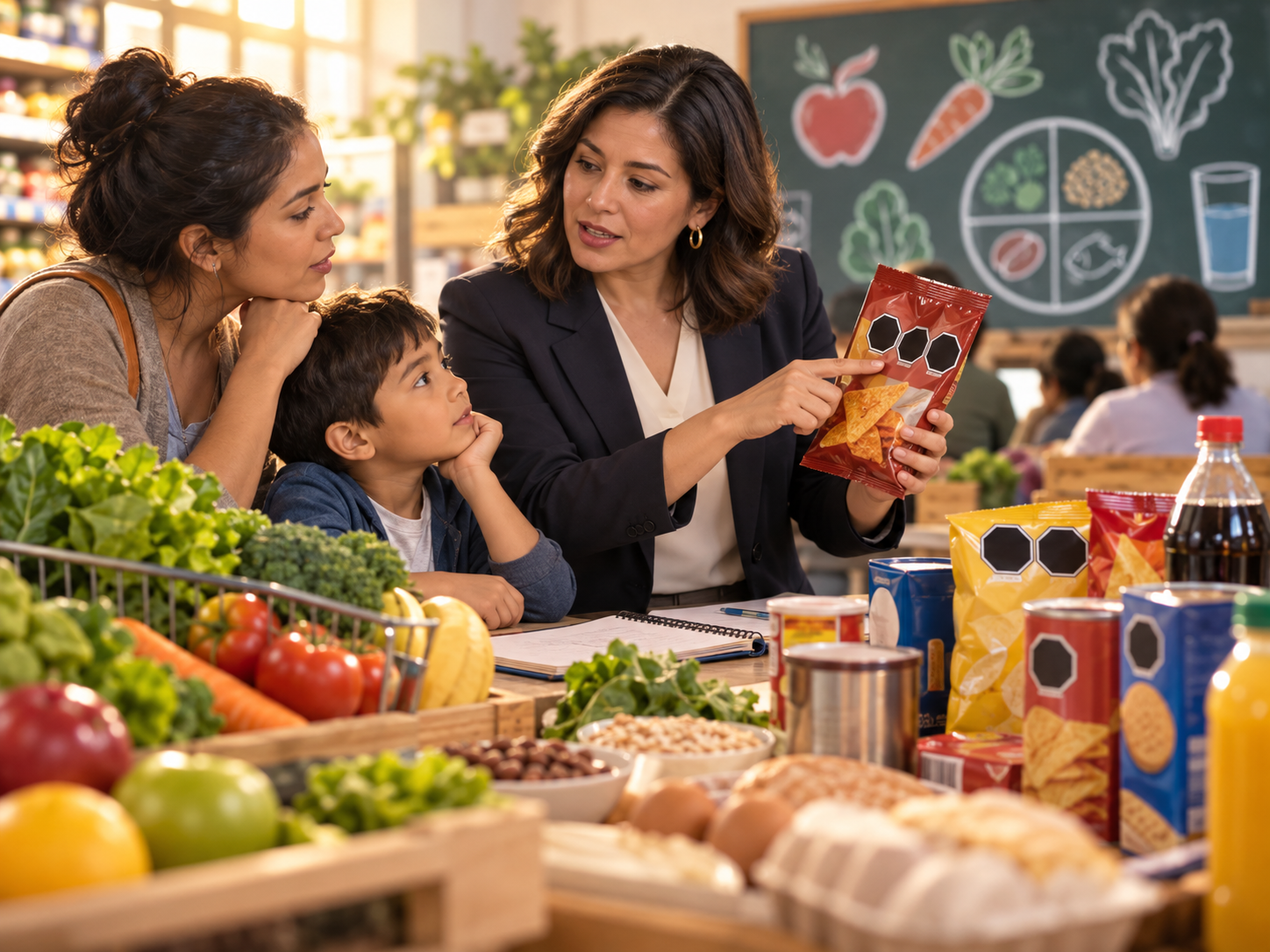 Plantean reforzar sellos de advertencia con educación nutricional en aulas