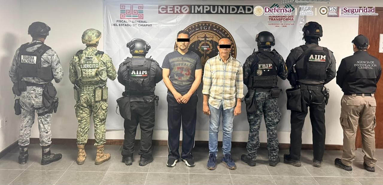 Operativo federal captura al alcalde de Suchiapa y a otros 20 implicados.