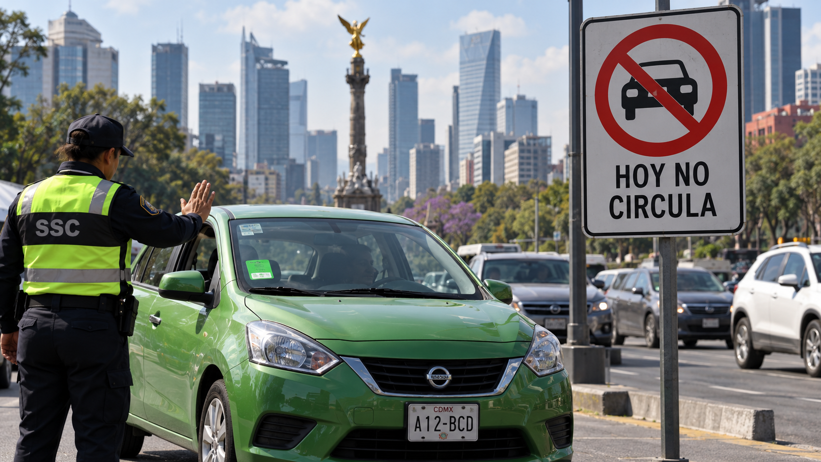 Este jueves descansan autos con placas 1 y 2 y engomado verde en CDMX.