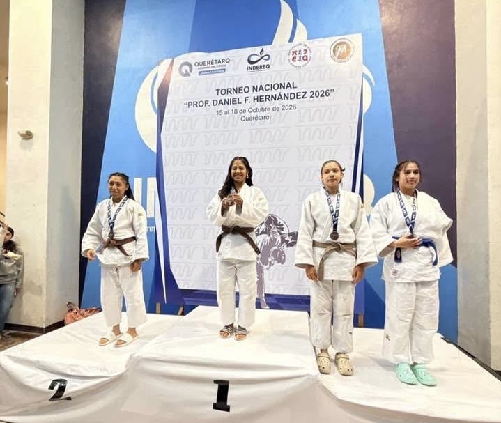 Atletas potosinas suben al podio nacional de judo en Querétaro.