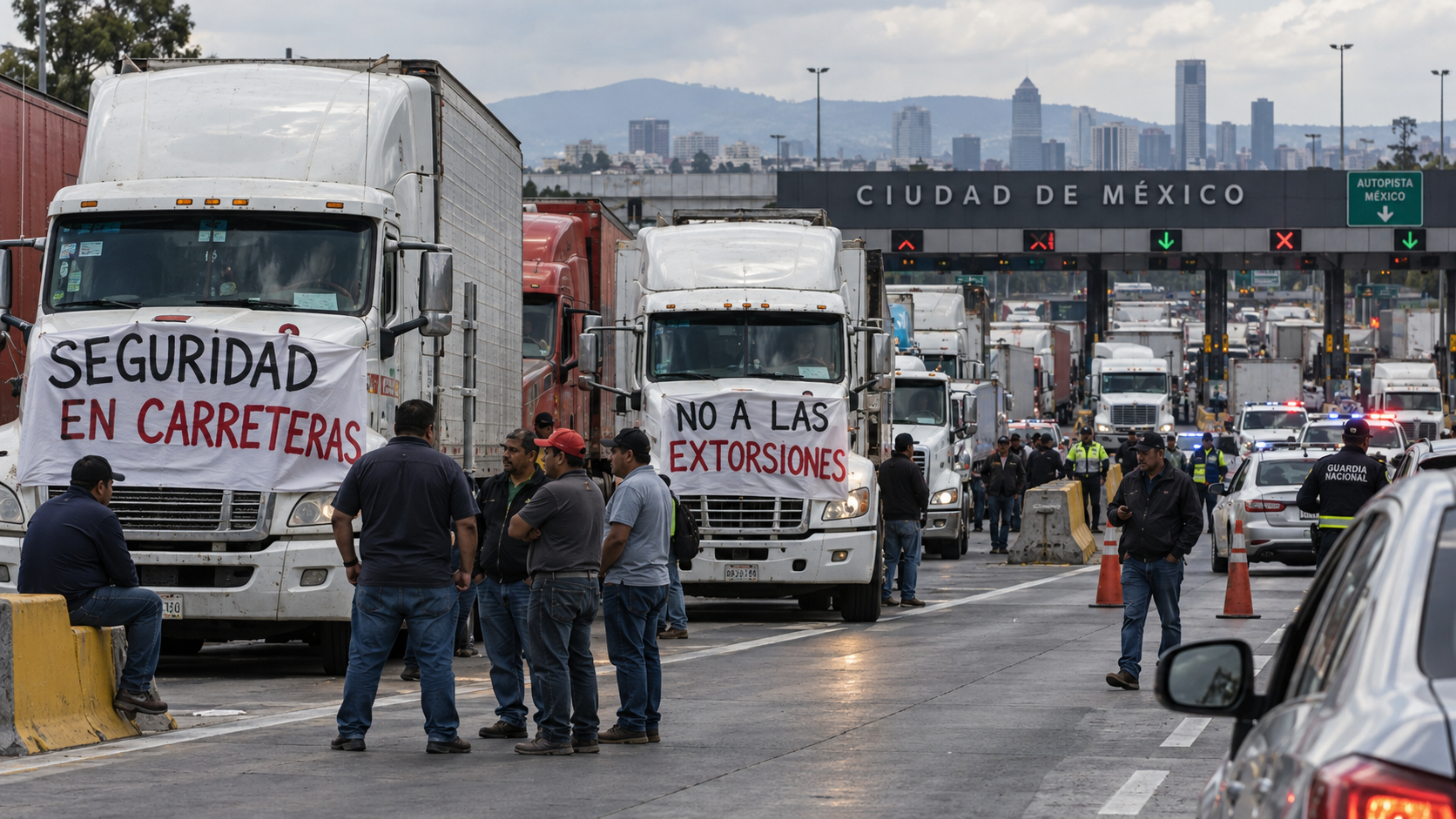 Canacar mantiene paro; prevén cierres en accesos a CDMX y Edomex.