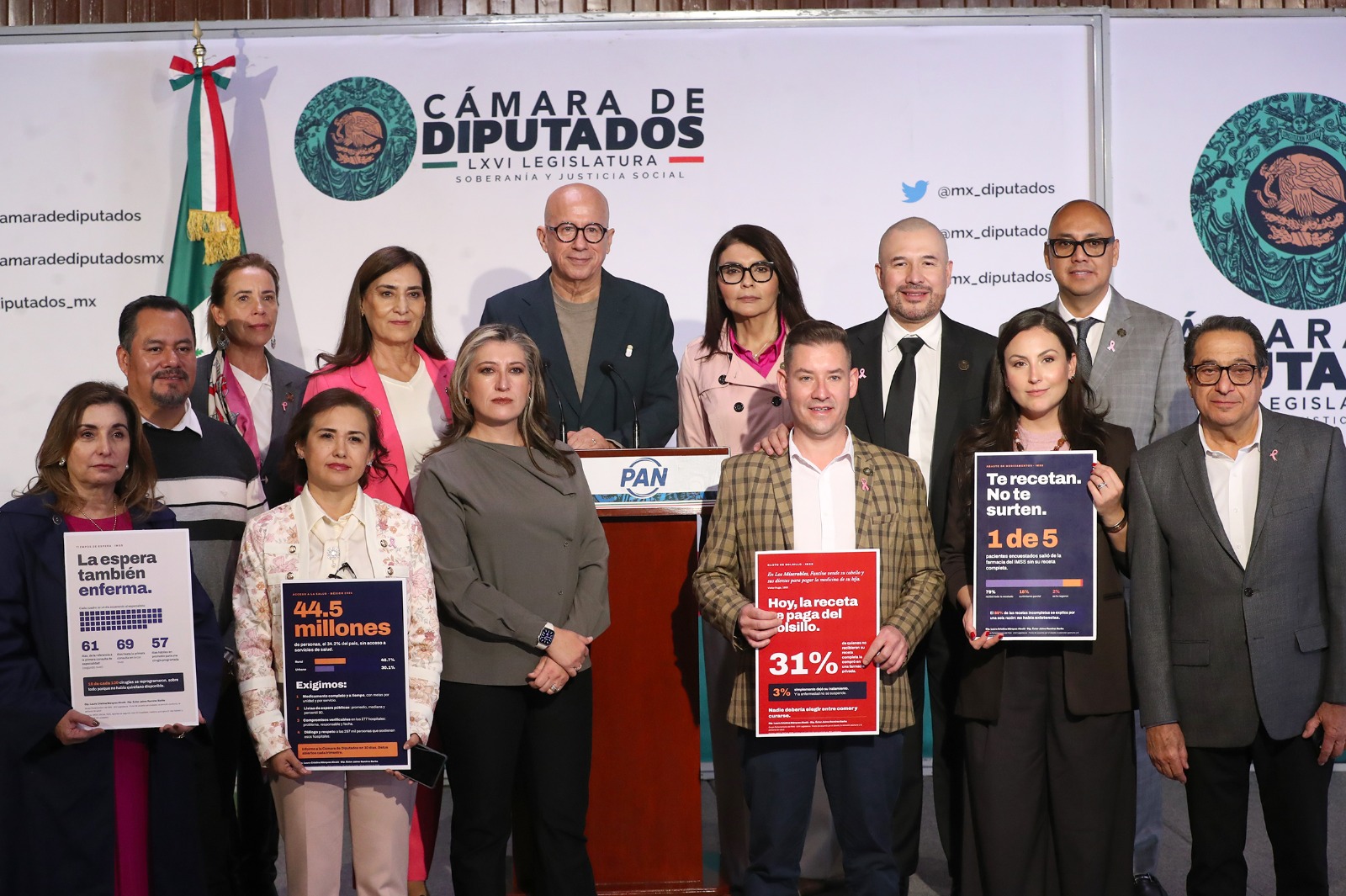 PAN exige medicinas y frenar largas esperas en hospitales públicos.